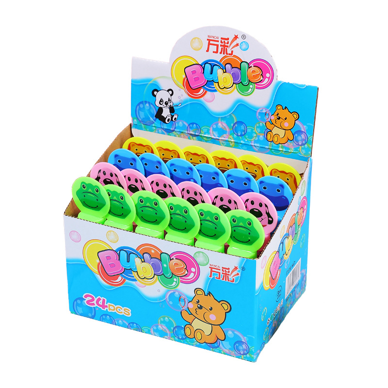 小号卡通动物泡泡棒14*2.5CM迷你泡泡水夏季热销玩具礼品厂家批发白底实物图