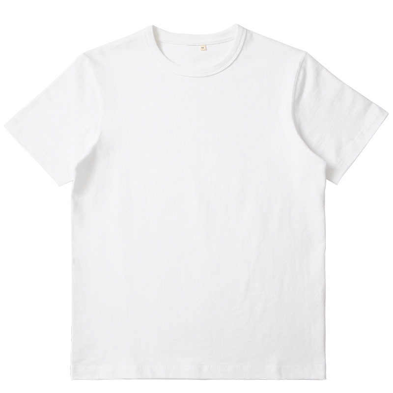230G纯棉白色短袖T恤女ins潮男女同款重磅不透圆领纯色打底衫批发白底实物图
