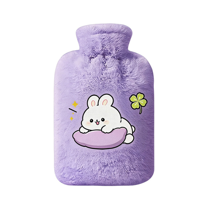 Water-filled hot water bag, cartoon and cute for warming the belly, explosion-proof hot water bag, hot compress hand warmer, skin-friendly rabbit flu-like foot warmer Item Picture