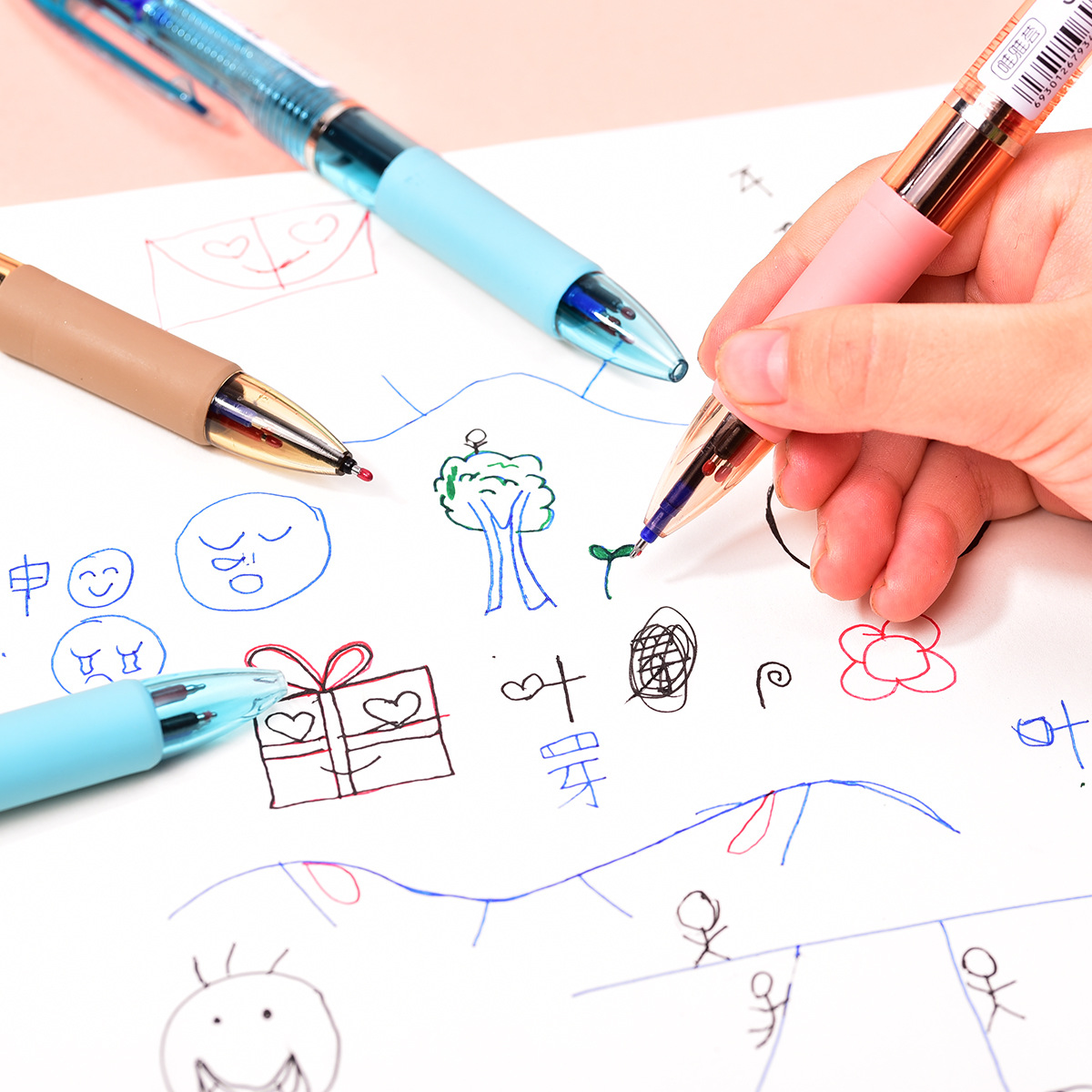 Weiya Hui Multi-color Gel Pen WYH075 Three-in-one Gel Pen Display Box ST Multi-color Water Pen wholesale Item Picture