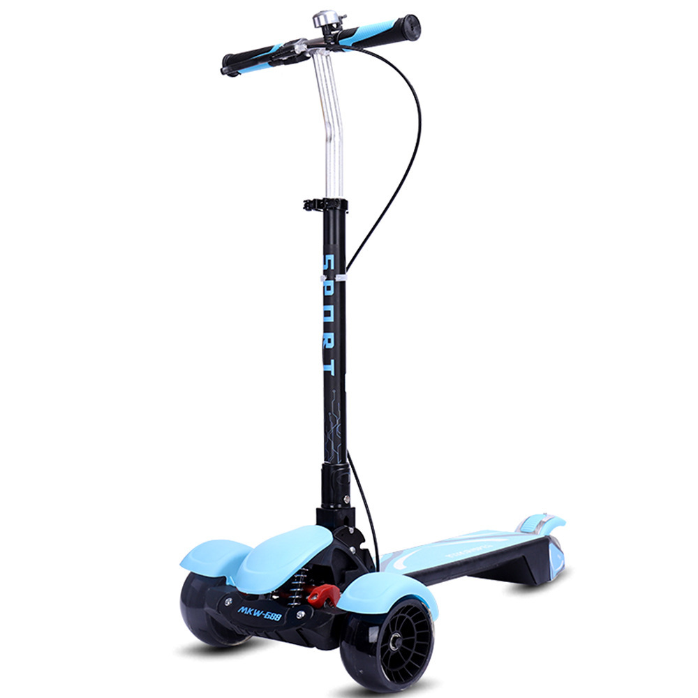 Cross-border special children's scooter with folding, enlarged pedals, shock-absorbing, flashing wheels, height adjustment and thickening for children aged 3 to 16 Application Scenario
