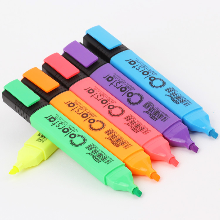 Factory direct supply for export of flat highlighters, Tianfeng 232 color single-head highlighters Specification drawing