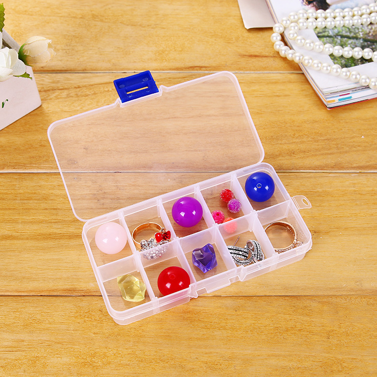 Color 10-compartment PP plastic jewelry storage box and multi-compartment parts storage box Application Scenario