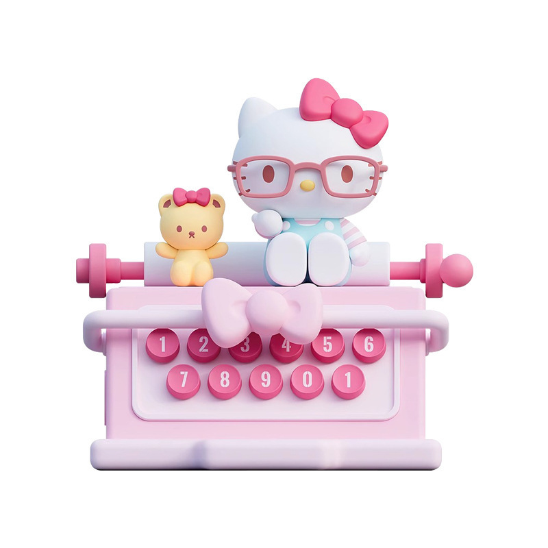 正版网红三丽鸥hellokitty玩偶打印机香薰车载饰品摆件停车号码牌白底实物图