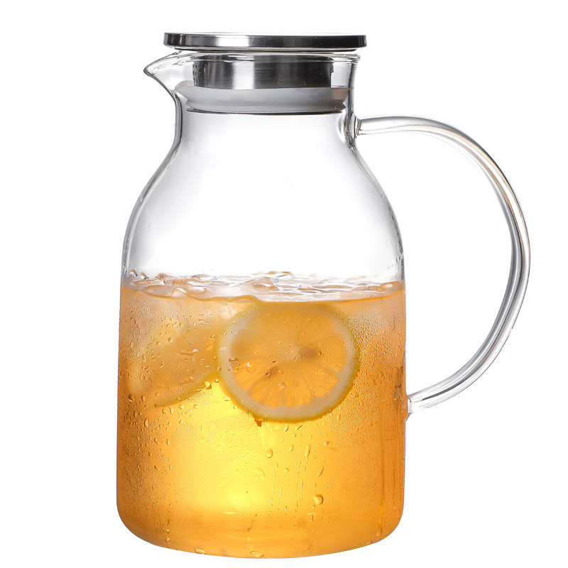 Factory wholesale thickened high borosilicate glass cold water kettles, large jugs, large-capacity juice kettles, cooling water kettles, large teapots Item Picture