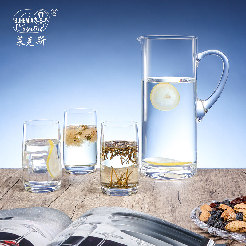 Czech imported Crystalex water cup and water bottle set, glass cup and cold water bottle gift box, practical gift for customers Specification image