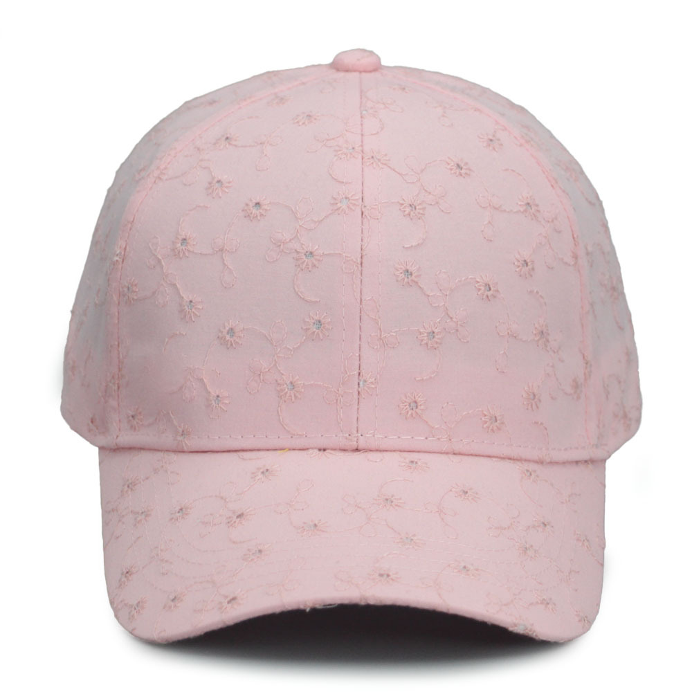 Customized cute embroidered fabric baseball caps, cute style macaron women's summer sun hats for export from the foreign trade factory details Picture