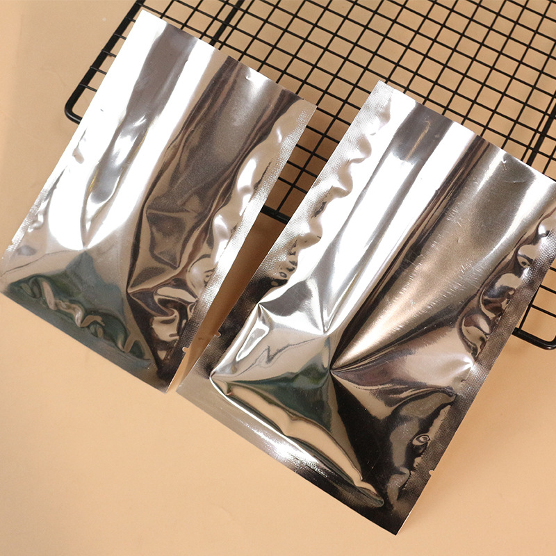 Aluminum-coated flat bags in stock, composite three-side sealed bags, food aluminum foil bags, facial mask bags, accessories, packaging bags wholesale details Picture