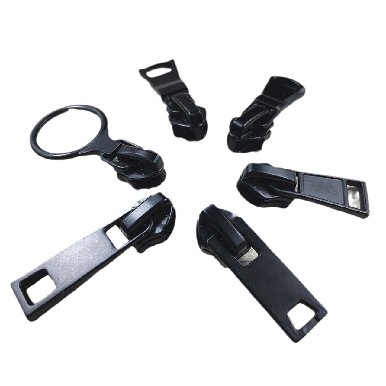 Wholesale of No. 5 and No. 7 nylon reverse-threaded zipper pulls, waterproof zipper pulls, reverse-mounted nylon pull lock pulls Item Picture