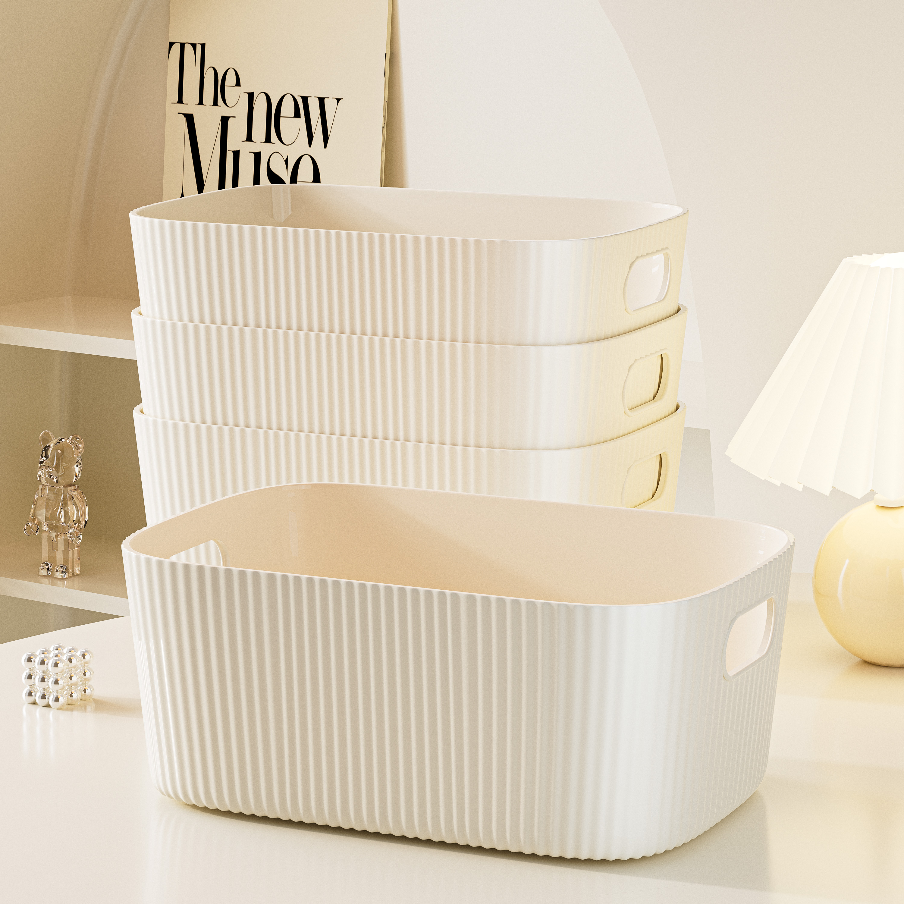 Desktop storage box, toy organizing basket, rectangular storage basket, storage box, cosmetics, sundries and snack storage box