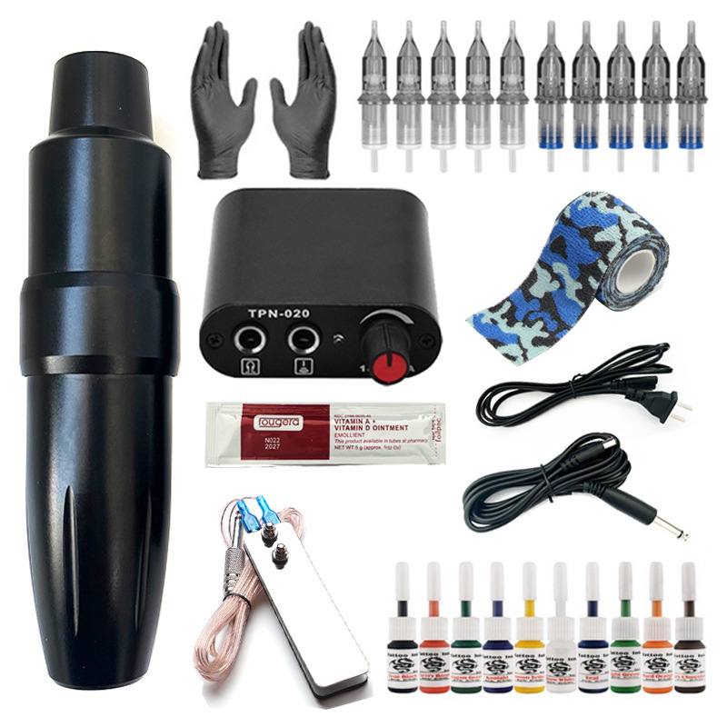 shanilak tattoo machine set, complete mini power tattoo equipment, cross-border wholesale tattoo pen set, including colorant motor pen Item Picture
