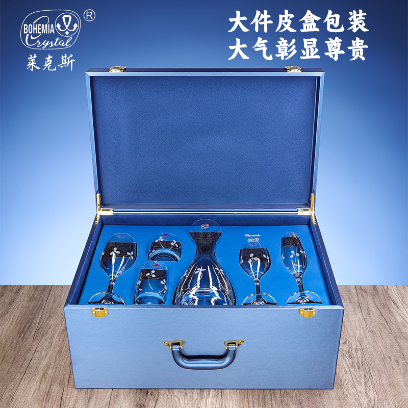 Imported set of Czech Crystalex crystal cups, high-end products, wine glass gifts, household water cup sets for gifting Specification image