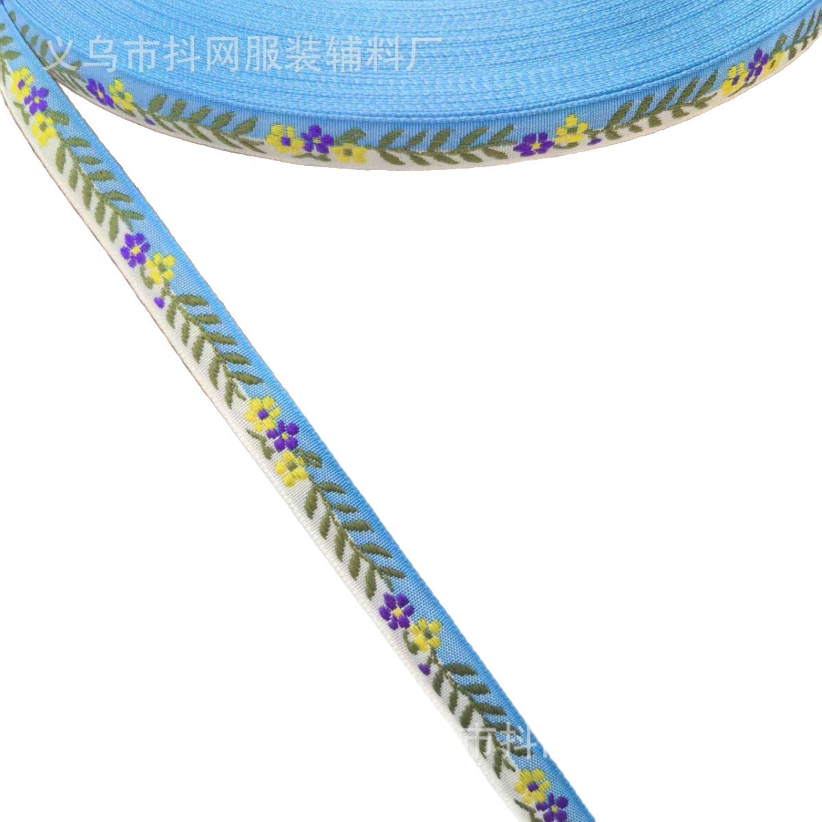 织带/包边布条/彩虹渐变色涤纶织带/蝴蝶结/全棉人字纹织带白底实物图