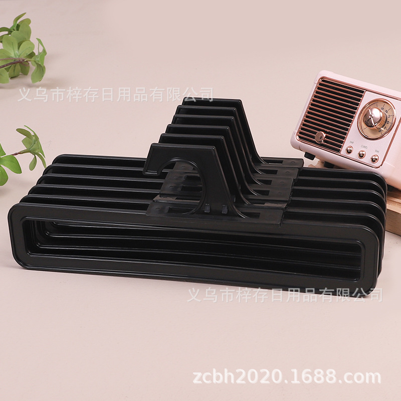 Plastic tape, white towel rack, scarf rack, multi-functional supermarket storage rack, thickened silk scarf hook, wholesale black details Picture