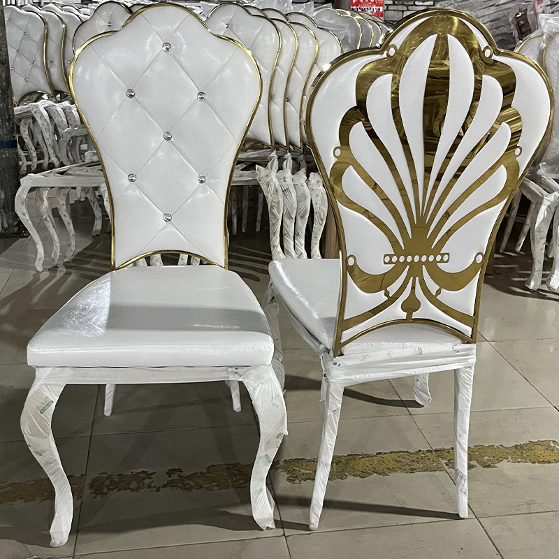 Star Factory wholesals stainless steel dining chairs, metal European-style private room chairs, stainless steel dining chairs, European-style dining chairs, banquet chairs, and fabric hotel furniture Specification image