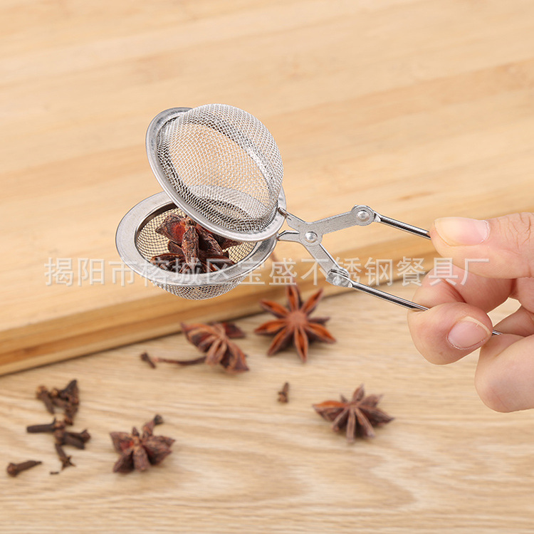 Stainless steel tea filter, household tea brewer, tea balls, seasoning balls, soup pot flavor treasure, marinade balls, seasoning ball holder Specification image