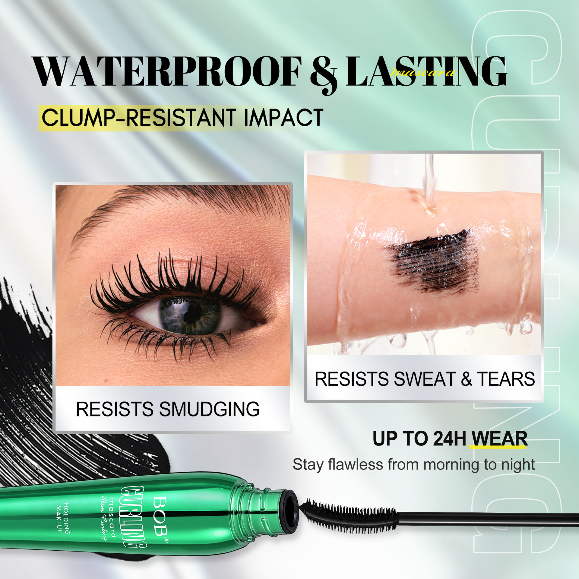 Cross-border BOB export, Thailand, Bangladesh, best-selling 3D stereoscopic thick and charming mascara, thick and curly makeup Application Scenario
