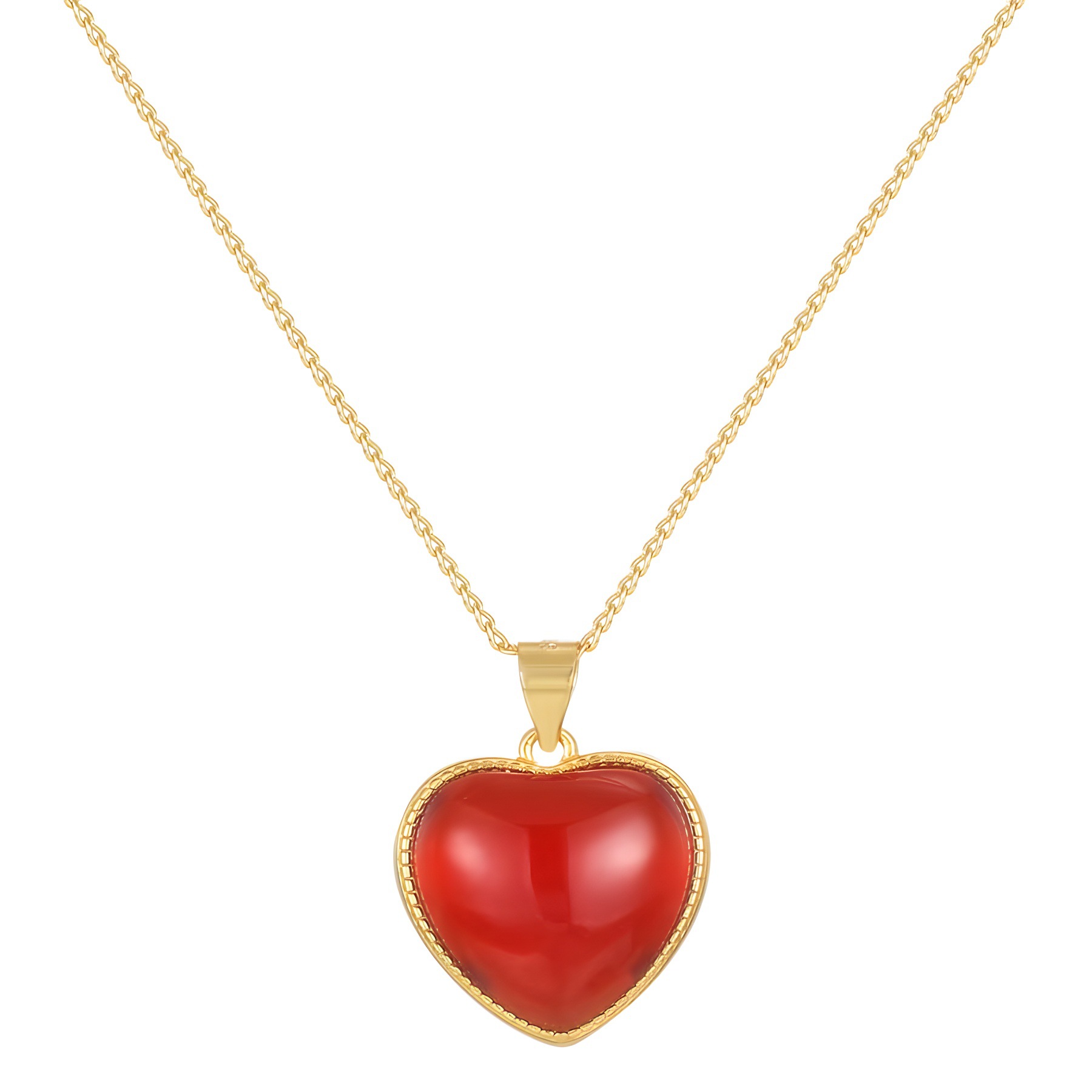 S925 Heart-shaped Little Heart Short Necklace, fashionable and elegant, simple bone chain, Internet celebrity, individual and high-end, a necklace for women Item Picture