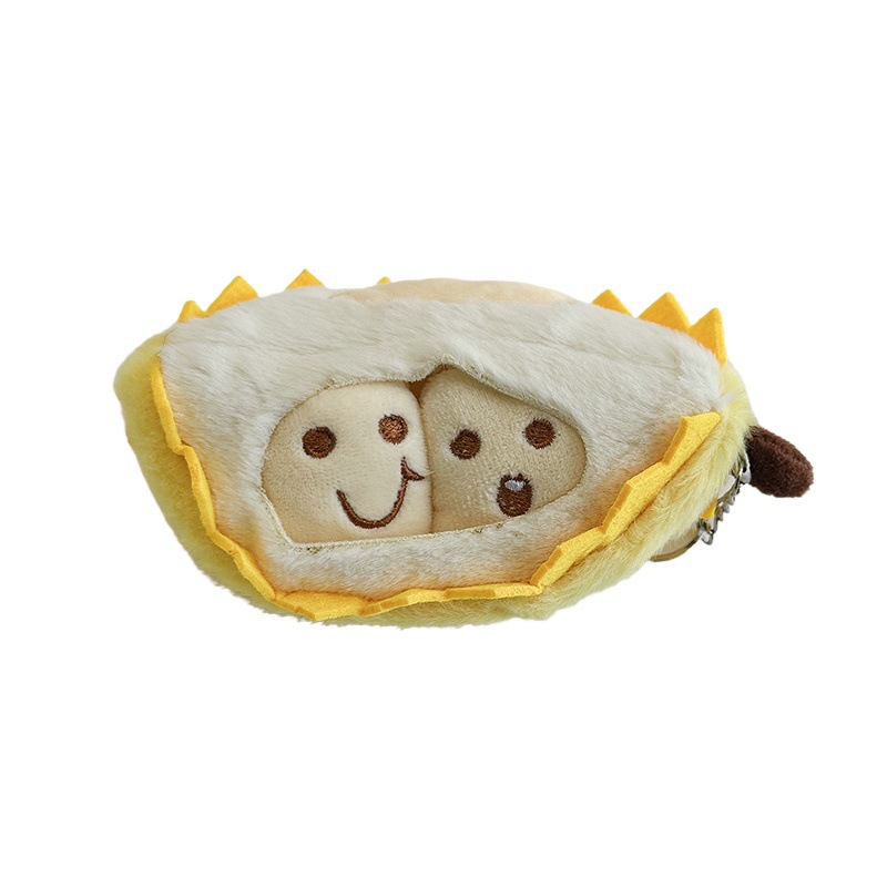 Creative fruit durian plush toy pendant, student backpack pendant, keychain, children's festival gift doll Item Picture