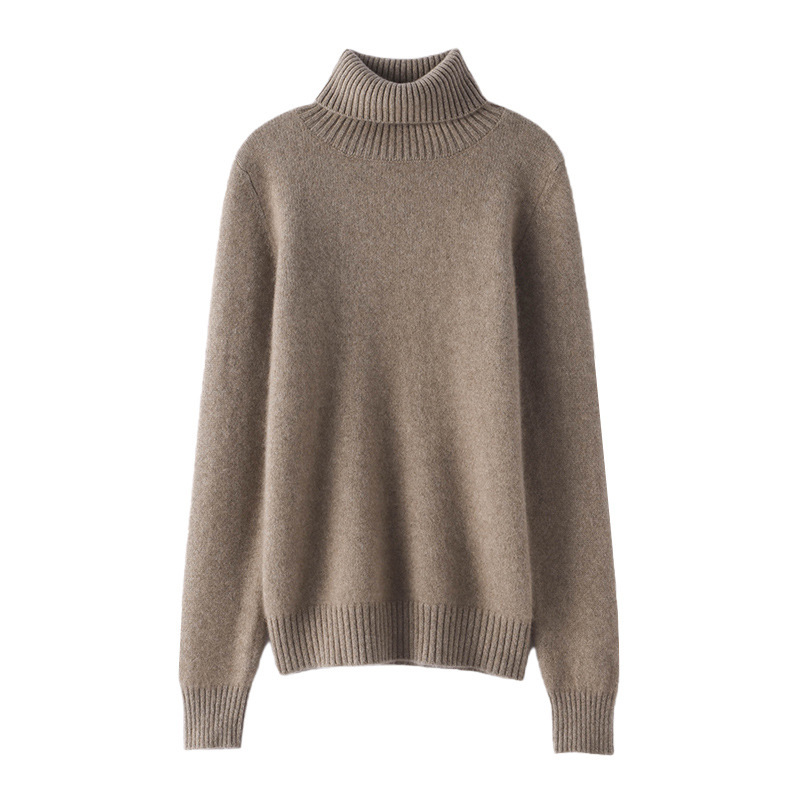 This winter new high-neck thickened cashmere sweater is a simple and versatile solid color for women, with a relaxed and elegant style. It is a knitted base layer Item Picture