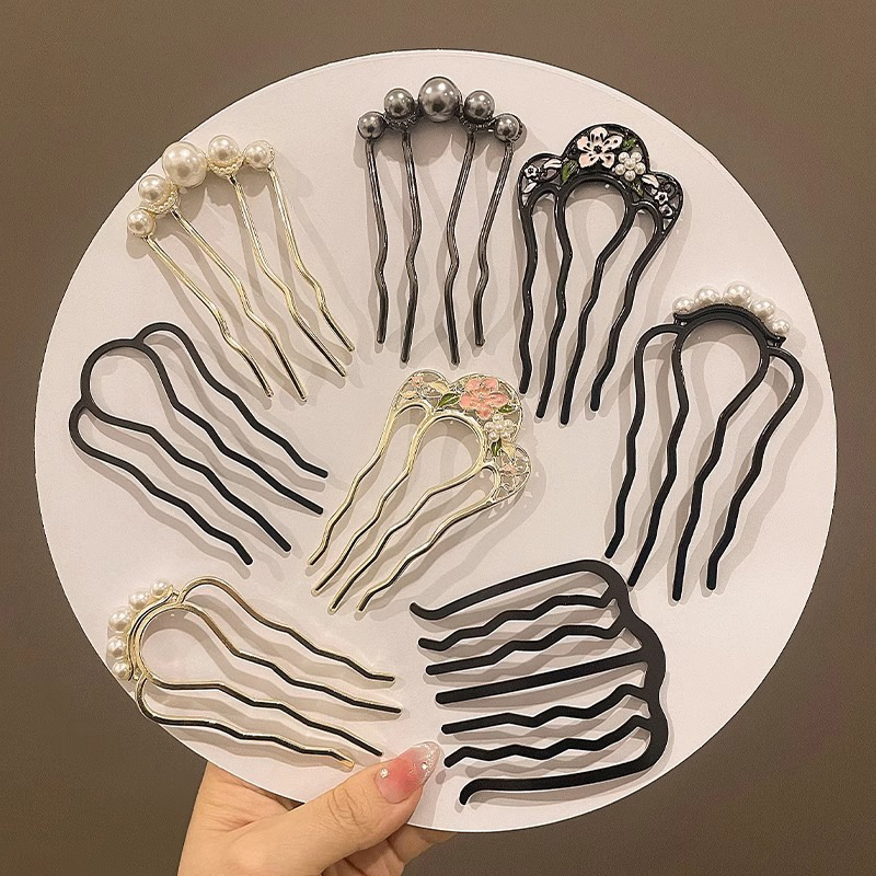 Hairpin, a must-have for women's updo hair, U-shaped hair clip, hair hairpin, new Chinese style, ancient style, high-end feel, U-shaped clip, hair dressing accessory Application Scenario