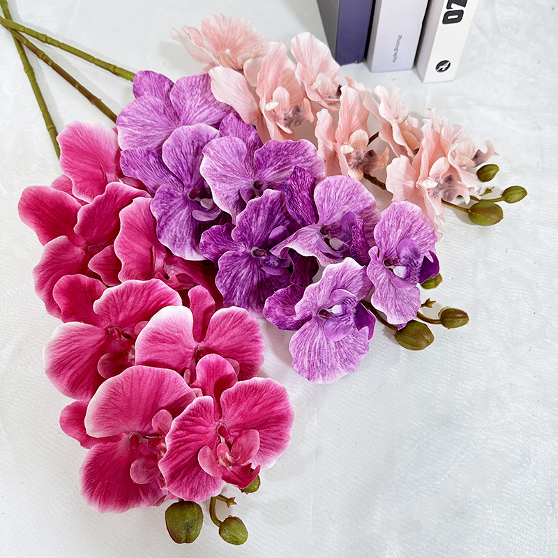 跨境新品仿真蝴蝶兰餐桌装饰客厅摆件假花婚庆影楼摄影道具人造花