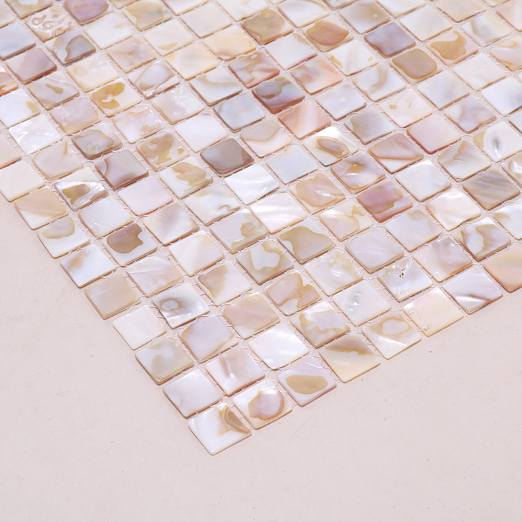 厂家供应淡水贝贝壳马赛克油花网拼卫生间瓷砖玄关收银台装修墙贴细节图