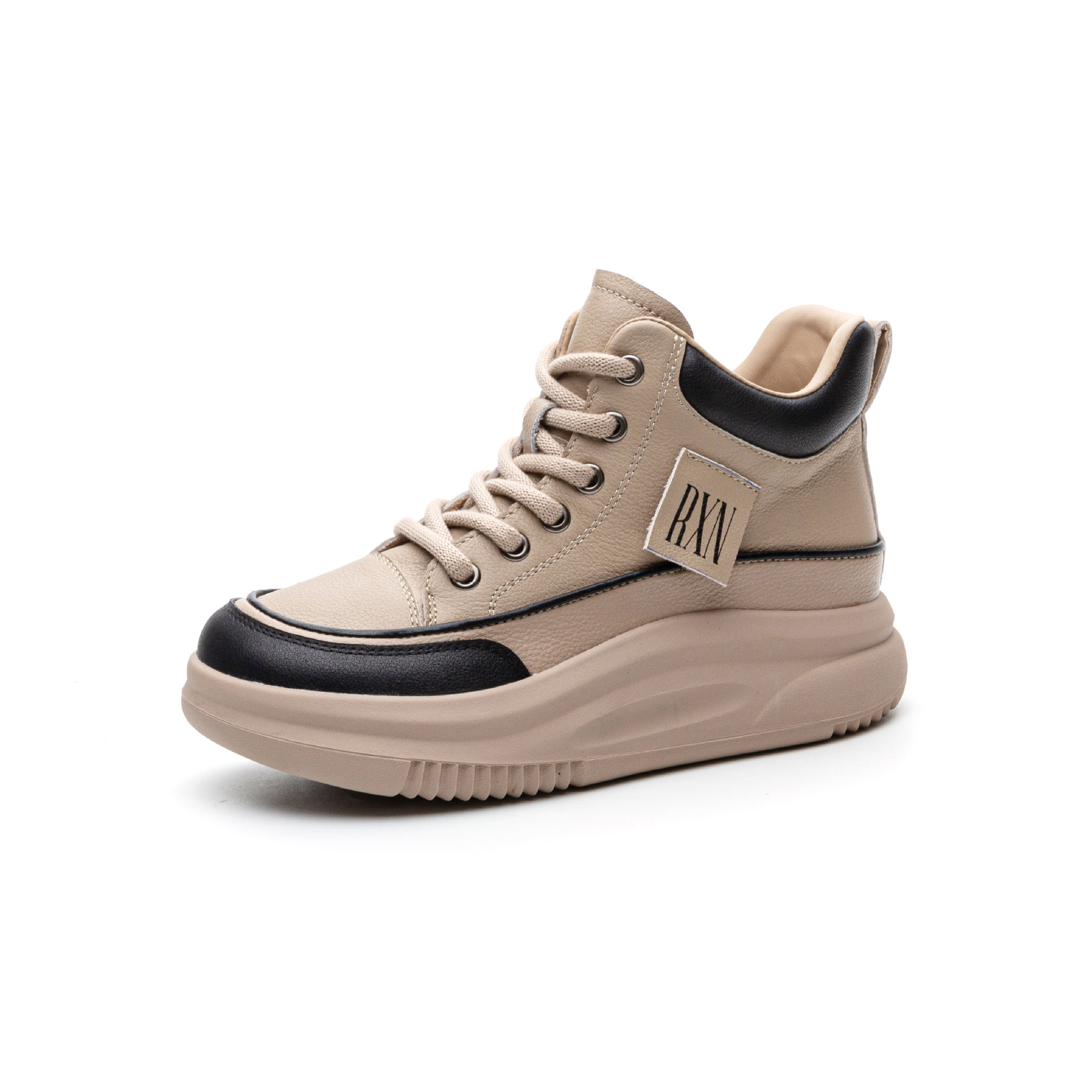 Top layer cowhide high-top women's 2025 autumn/winter new fleece sports shoes, flat casual women's shoes, retro ankle boots for women Item Picture