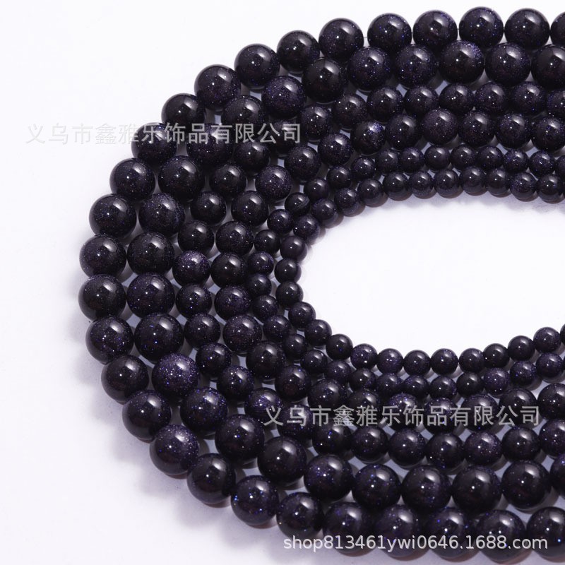 半成品批发天然蓝砂石散珠 优质蓝沙石diy手串珠饰配件佛珠批发