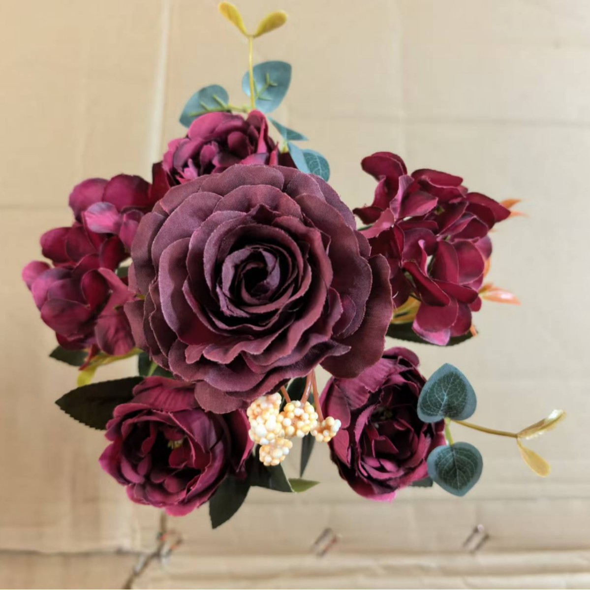 仿真花DIY发饰配件/假花/5朵塑膠花/仿真花/假花批发细节图