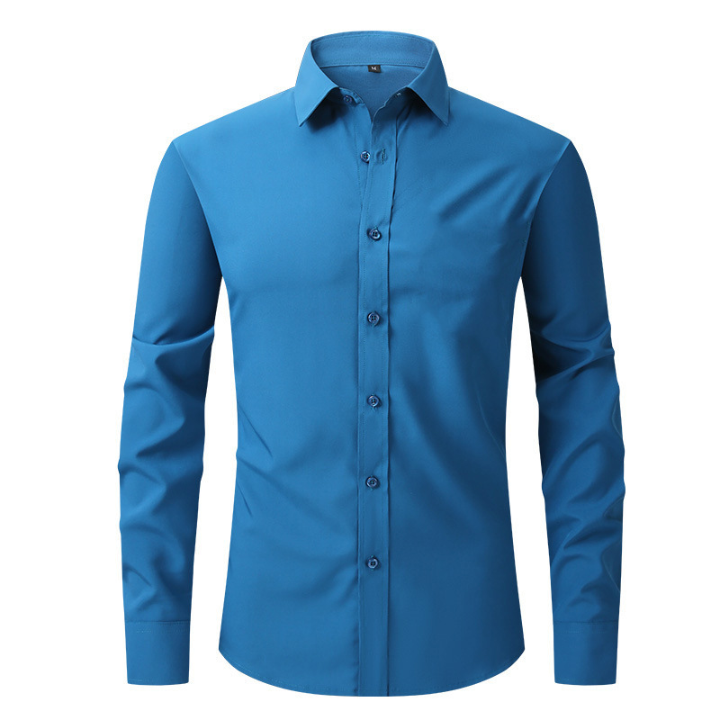 Large-sized four-sided stretch shirt for men, long-sleeved, no-iron workwear, business casual, high-end white shirt for export Application Scenario