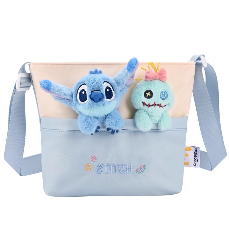 Disney officially authorized Stitch Little Gold Sweet Dream Crossbody Bag, Stitch Plush Toy crossbody bag male Item Picture