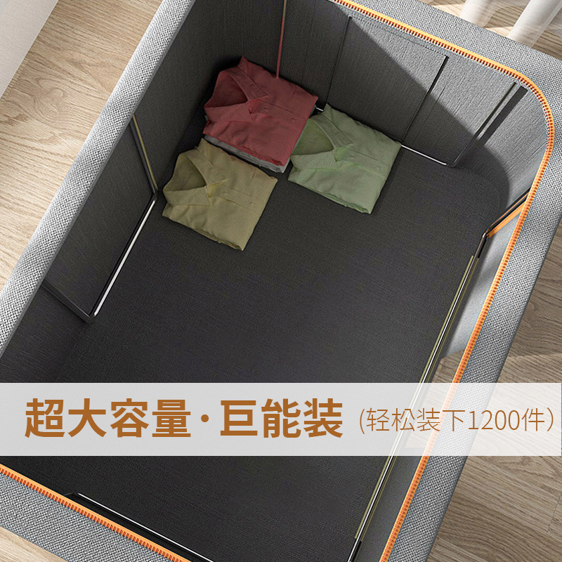 Cotton and linen clothes storage box, fabric organization, large folding quilt storage box, folding wardrobe, moving storage wonder Application Scenario