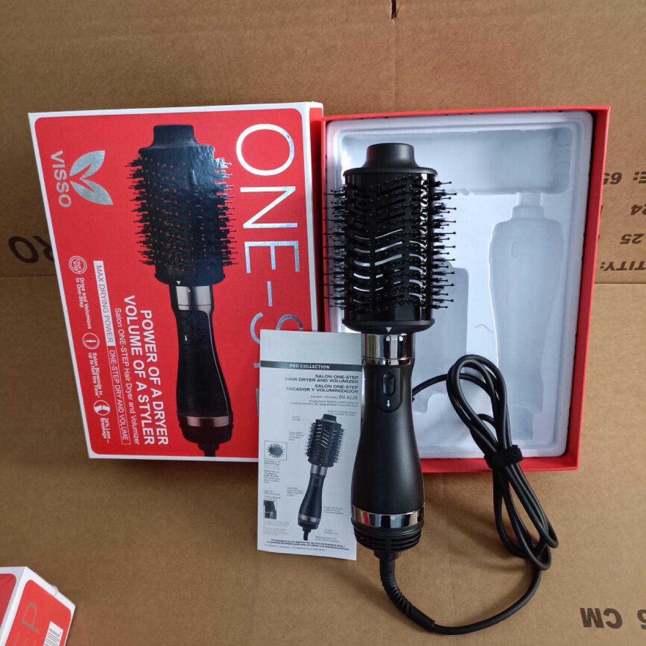 Cross-border multi-functional hot air comb, high-power straightening comb, dry and wet dual-purpose blower comb, factory direct sales, Peng Song styling comb Specification image
