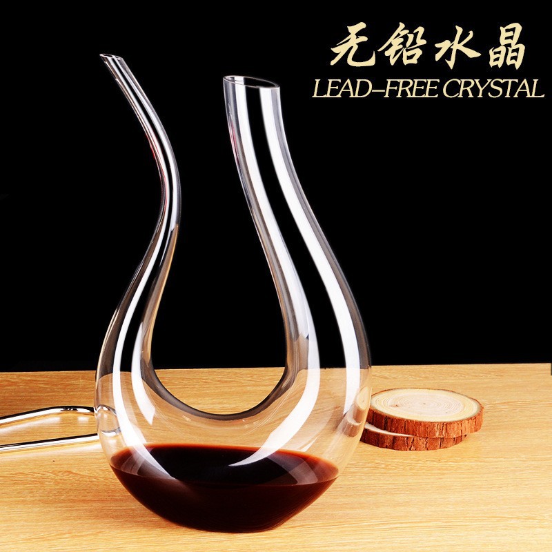 欧式快速水晶醒酒器U型倒酒器创意竖琴葡萄酒分酒壶酒店批发酒具