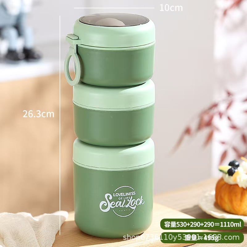 304 stainless steel large-capacity breakfast cup, insulated lid spoon, oat cup, milk cup, portable porridge for students and office workers details Picture