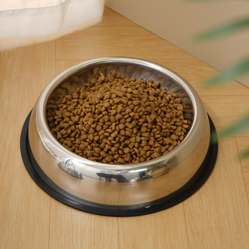 Stainless steel thickened pet bowls, pet supplies, dog bowls, cat bowls, anti-slip and shock-resistant, dog food bowls, cat water bowls, dog bowls Application Scenario