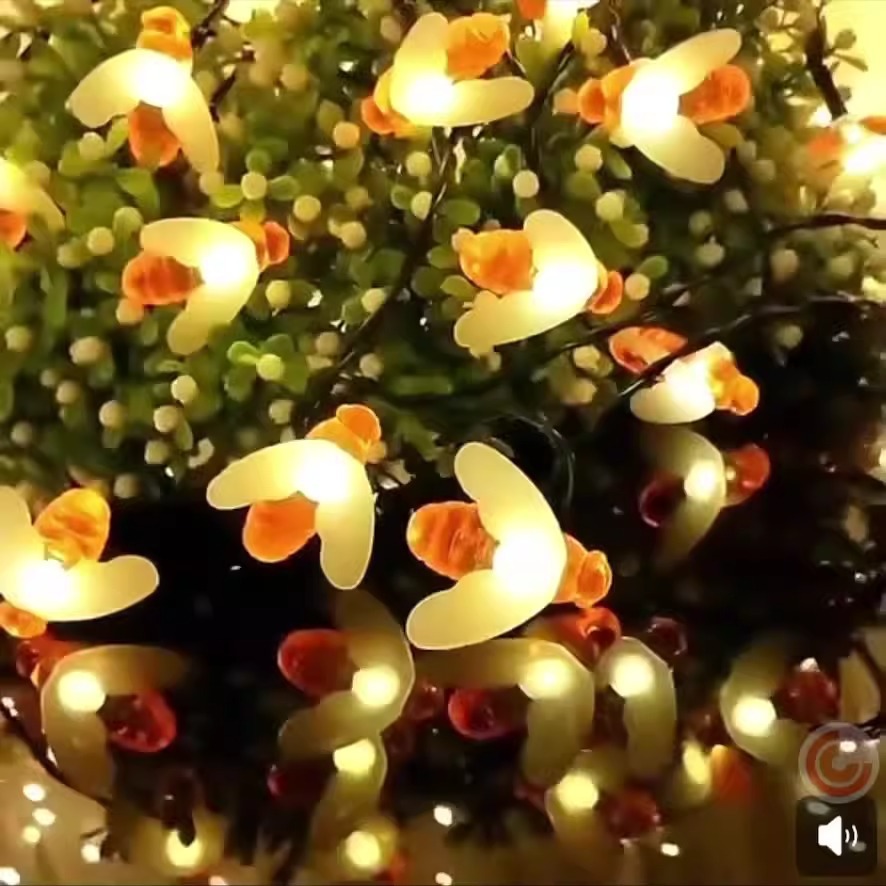 LED solar little bee light string, outdoor Christmas light, waterproof courtyard festival decoration atmosphere light, colorful light string