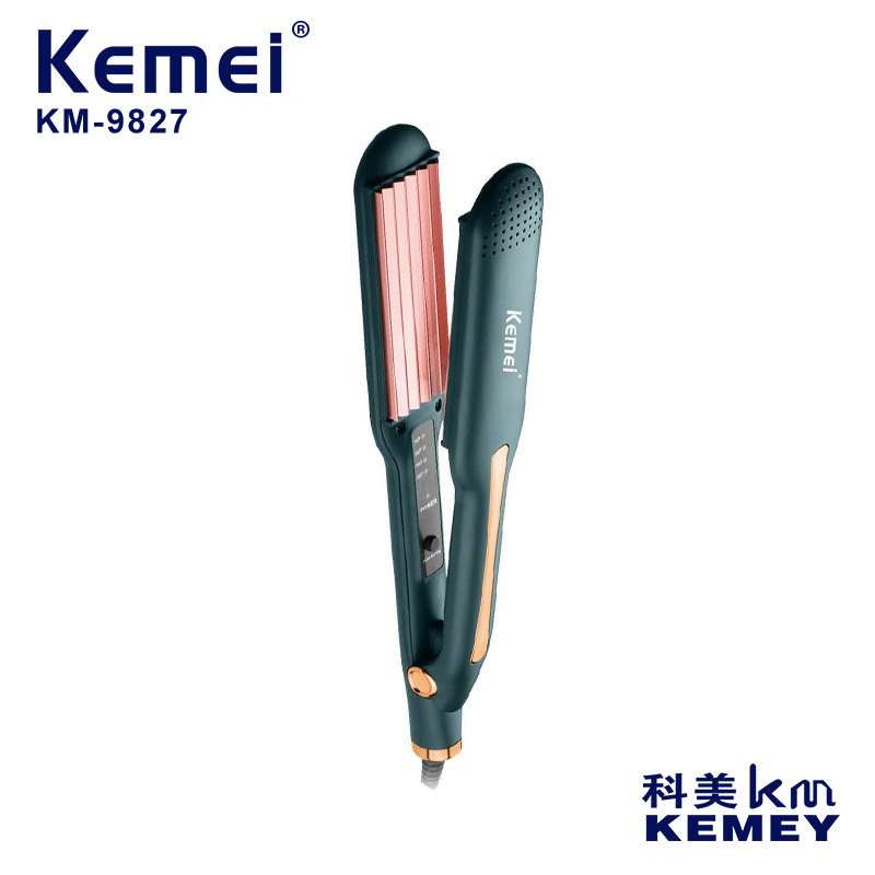 跨境kemei科美卷发器KM-9827家用玉米须夹板直发器玉米直板夹批发