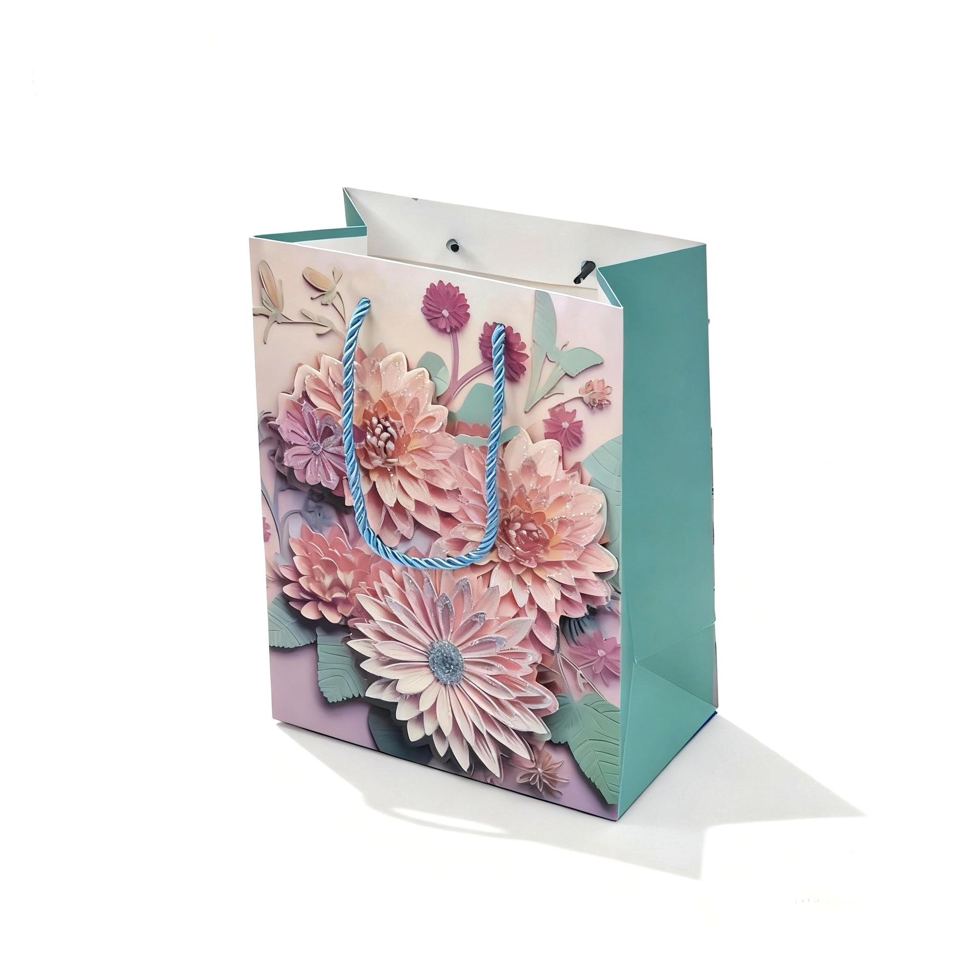 Cross-border best-selling floral printed gift paper bags, high-appearation-level handbags, festival gift packaging bags, multi-style paper bags, gift bags Specification image