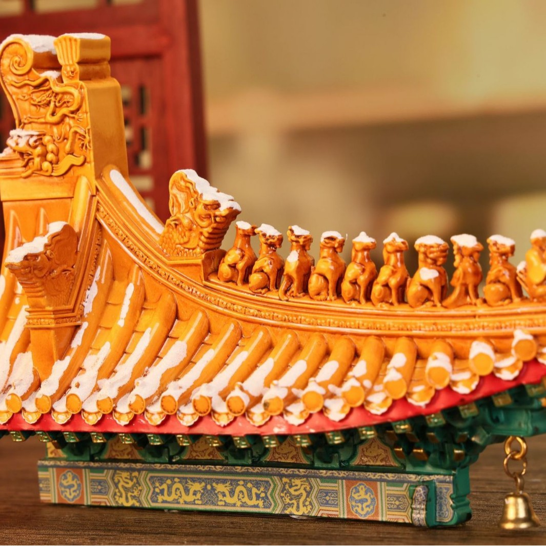 "Chengtian Yanjian Creative Chinese-style architectural roof fridge magnets Resin cultural and creative souvenirs. Specification image