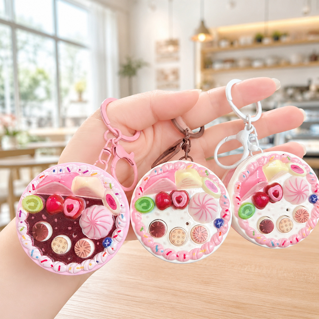 Creative mini desserts, cakes, recorded music, keychains, fun music, student bags, pendants, birthday gifts Specification image