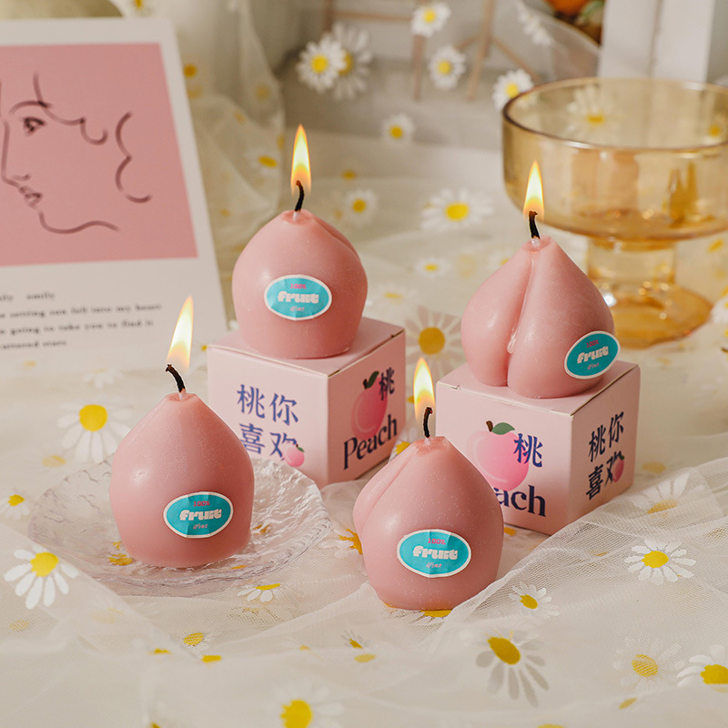 ins Scented Fruit Peach Scented Candles Creative Souvenir Candles Soy Wax Cross-border Candles Specification image