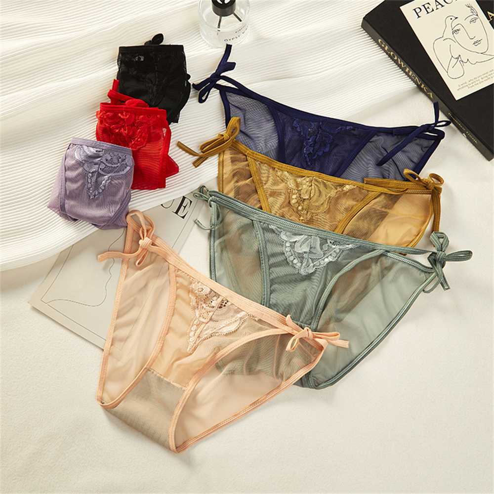 New patterned lace underpants for women, low waist, high elasticity, breathable, comfortable and sexy, with cutouts. Women 6931#