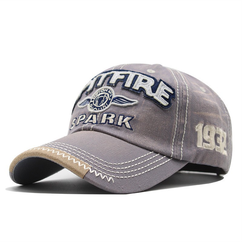 Cross-border bestsellers: SPARK letter-washed pure cotton baseball caps, men's and women's letter-embroidered baseball caps, and sun protection caps Specification image