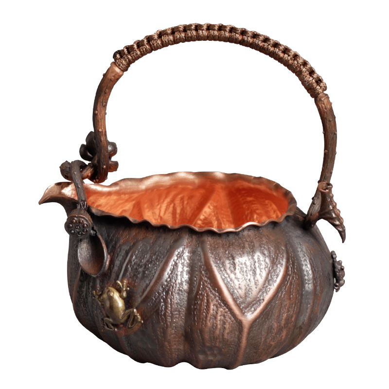 Hand-held wooden handle fair cup, retro purple copper Gongfu tea dispenser, handcrafted tea sea, tea ceremony accessories, large quantity and favorable price Item Picture