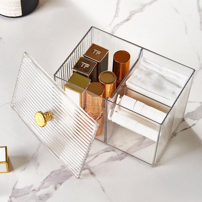 Cotton pad storage box, transparent cosmetic makeup remover cotton pad small box, desktop cotton swab organization box, storage box, plastic box