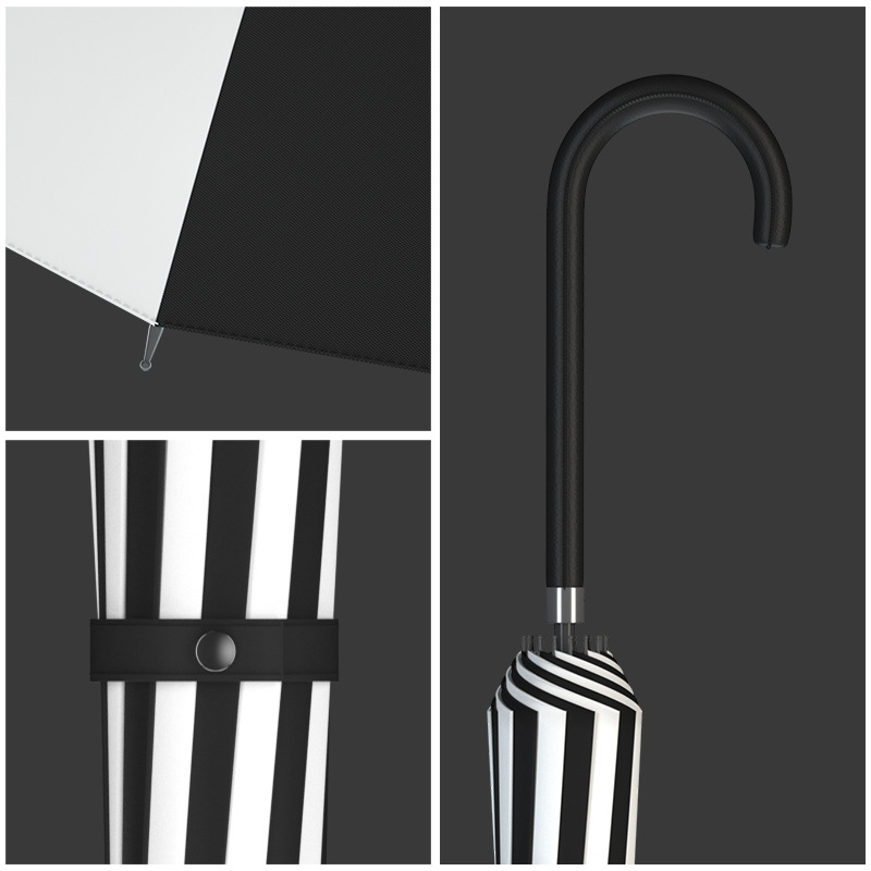 16-bone black and white striped pagoda umbrella, European court umbrella, manual long-handled umbrella wholesale Application Scenario