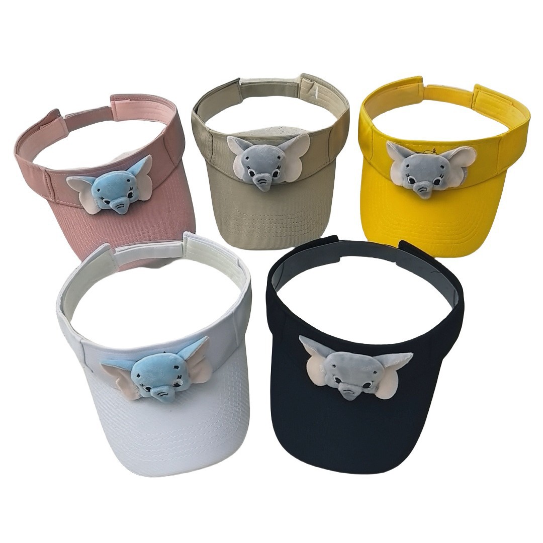 Cute cartoon elephant open-top hat for parents and children, 2025 new summer outdoor sunshade and sun protection no-top baseball cap Item Picture