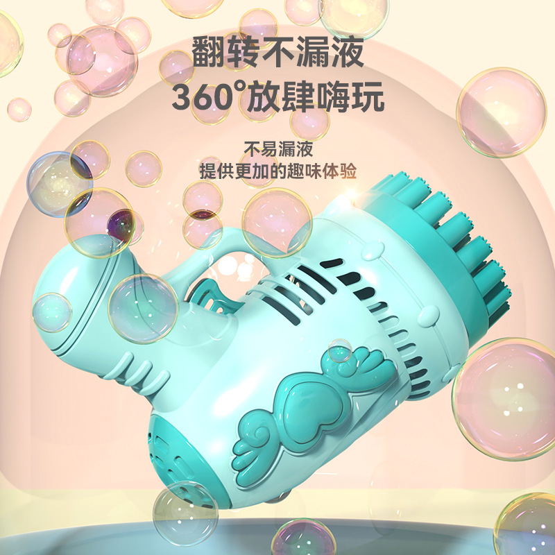 厂家批发跨境天使电动泡泡枪32孔泡泡机69孔儿童手持泡泡玩具摆摊细节图